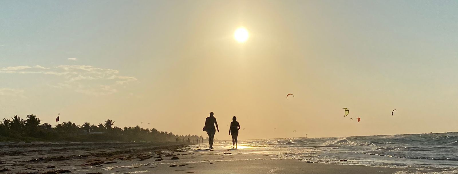 A kiteboarding paradise in El Cuyo Yucatan walk on the a pristine beach and enjoy the show