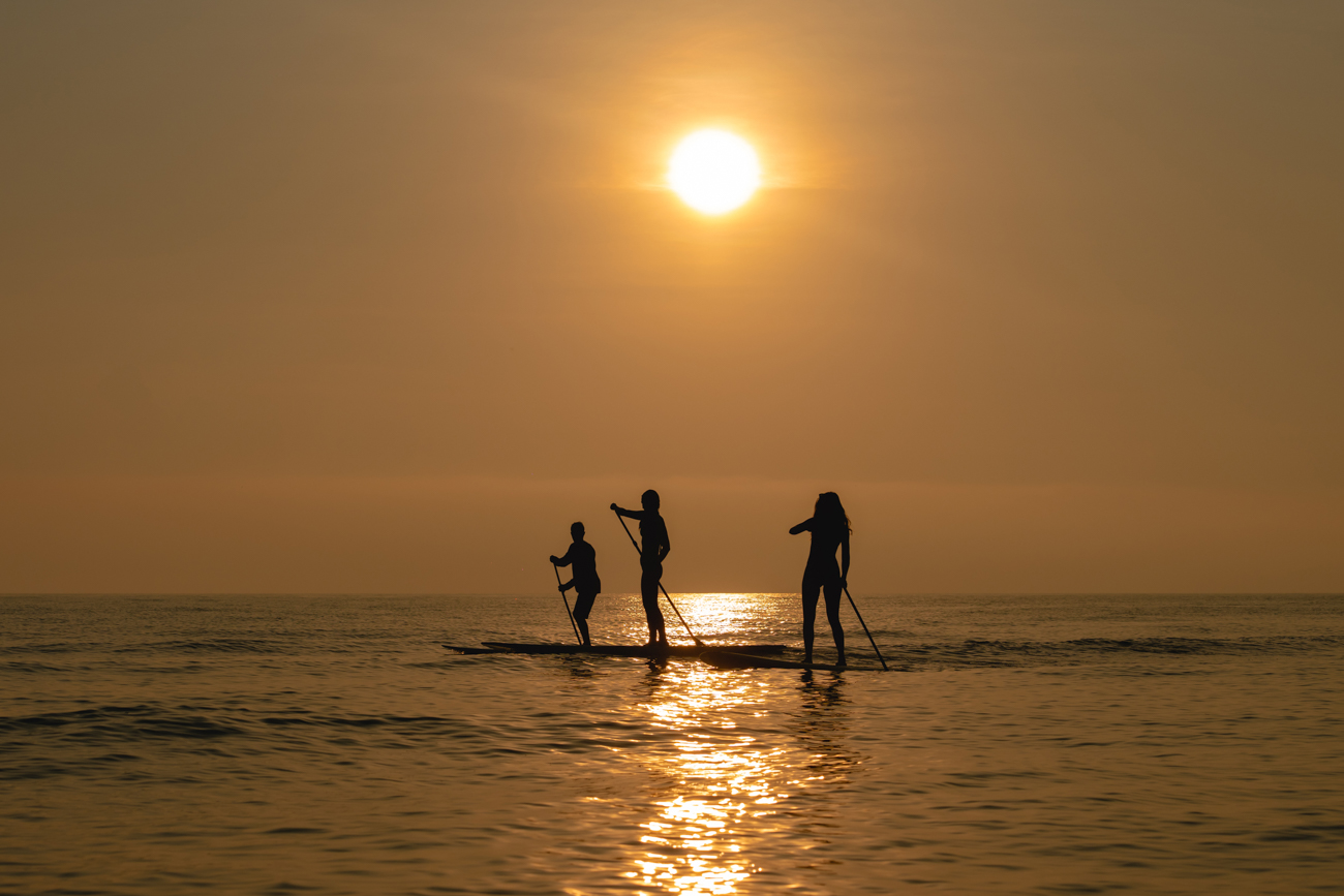 Paddleboard in the pristine costline of El Cuyo in the Ria Lagartos Reserve in Yucatan Mexico